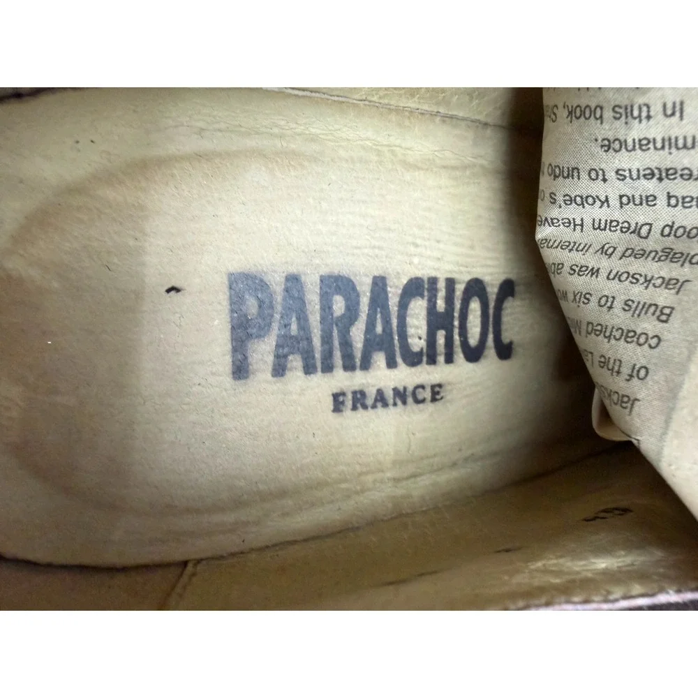 Parachoc France Suede Square Toe Lace Up Derby Shoes Brown Mens Size 44 EU